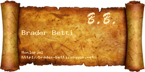 Brader Betti névjegykártya